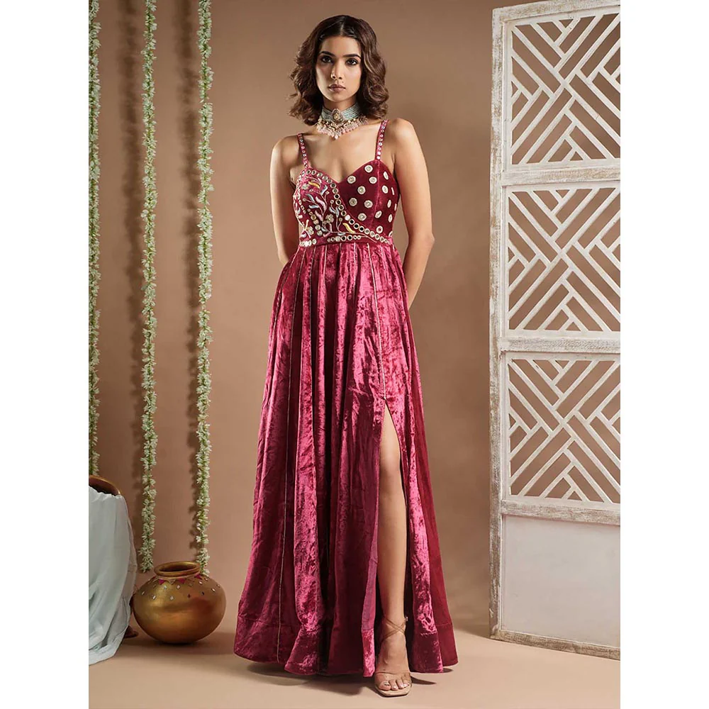 AHI Clothing Rani Velvet Long Indo Dress