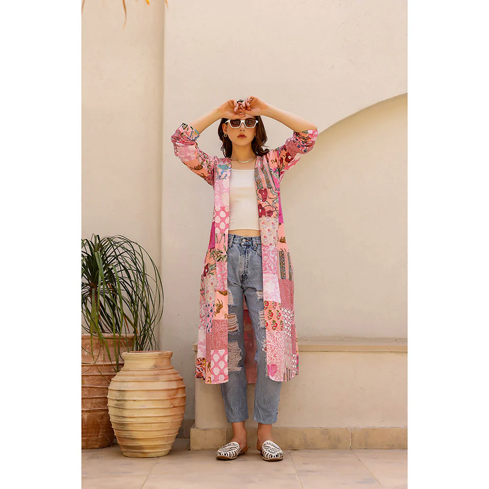 AlterEGO Pink Midge Upcycled Open Shrug - Image 4