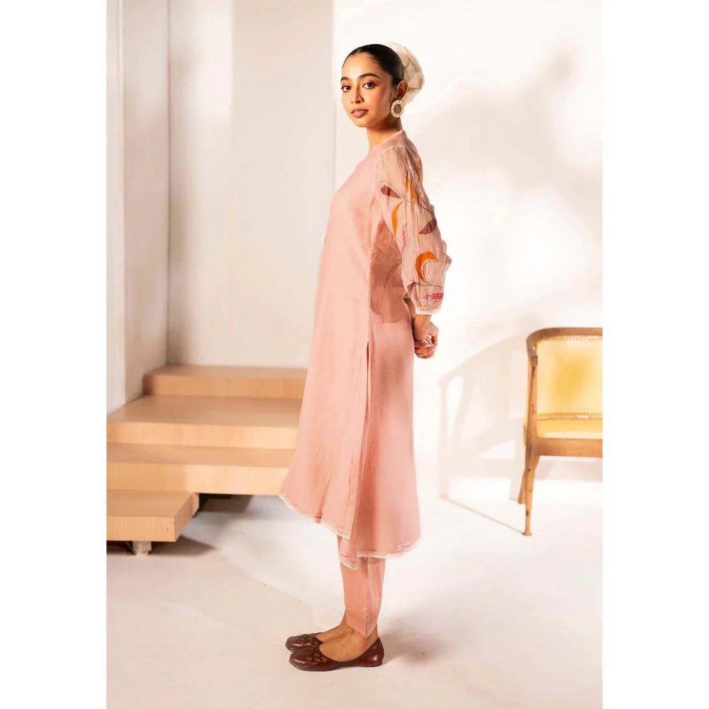 AM by Anita Mittal Pink Ziva Kurta with Pant - Image 6