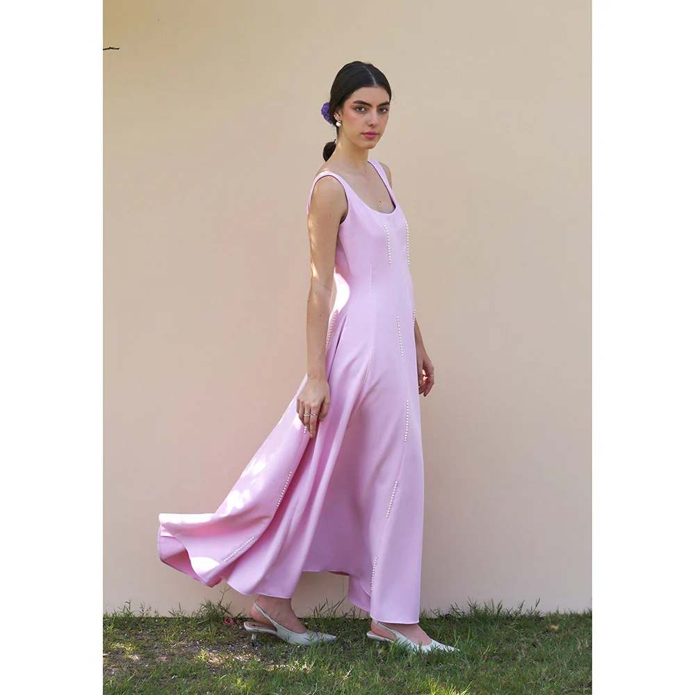 AMOSHI Caroline Maxi Dress -Baby Pink - Image 3