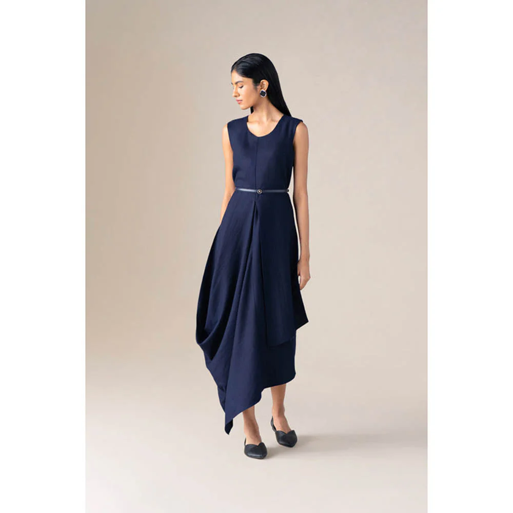 AMPM Women Navy Blue Wool Maxi Dress - Image 2