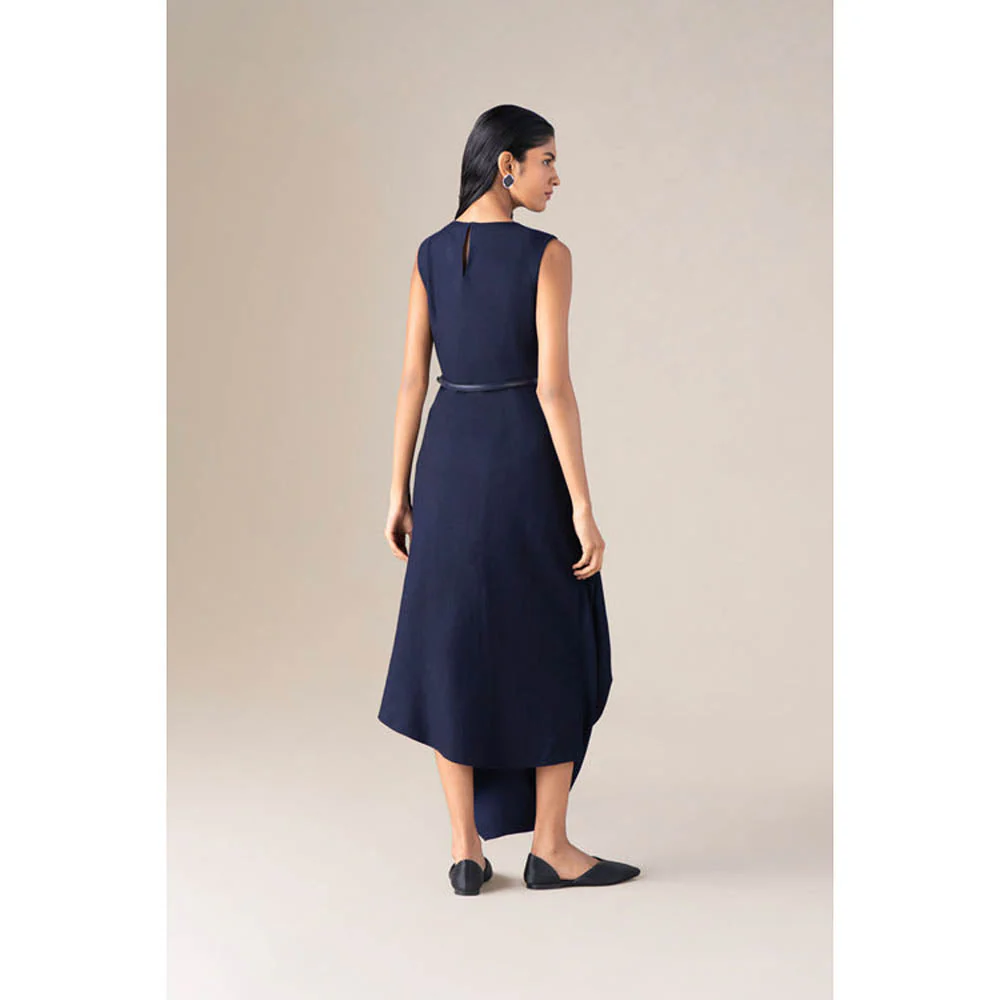 AMPM Women Navy Blue Wool Maxi Dress - Image 8