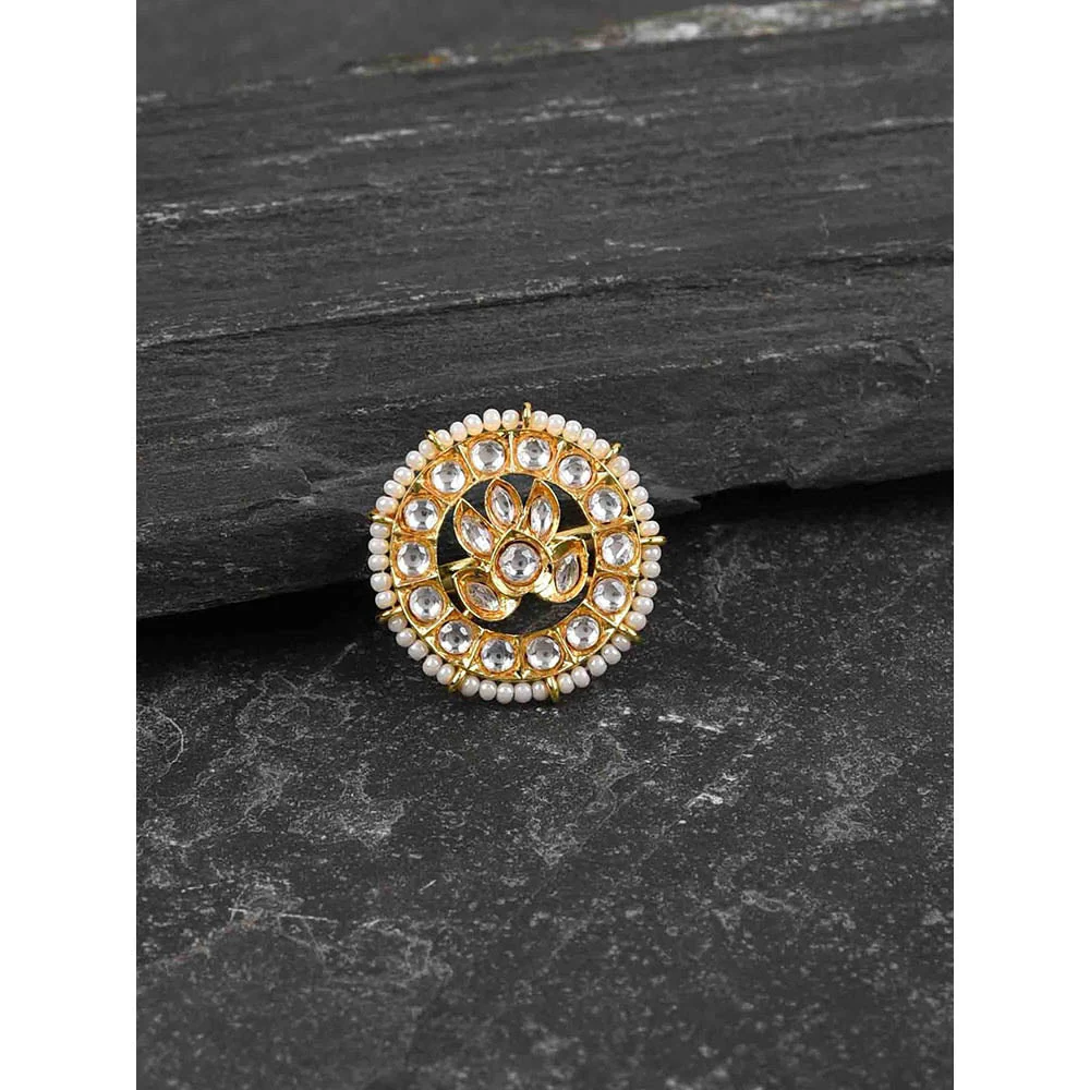 Amreli Jaipur Kundan Adjustable Ring - Image 2