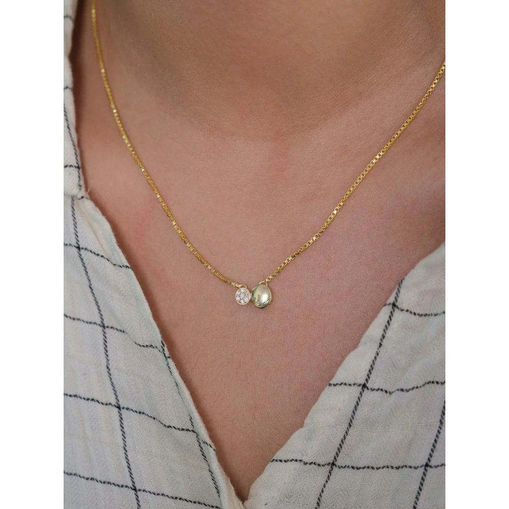 ANUSHKA JAIN JEWELLERY 925 Full Sun Moon Necklace In Sterling Silver With Gold Vermeil - Image 3