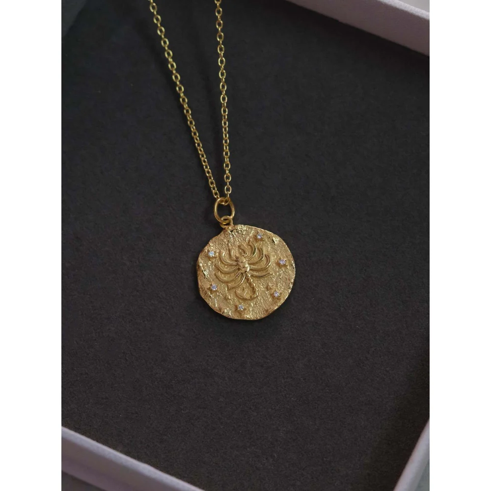 ANUSHKA JAIN JEWELLERY 925 Scorpio Zodiac Necklace In Sterling Silver With Gold Vermeil - Image 2