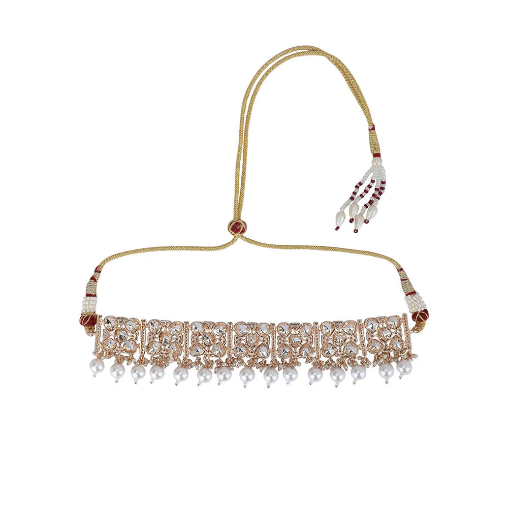 Auraa Trends 22K Gold Tone Kundan & Pearls Meenakari Jewellery Earring For Women - Image 6
