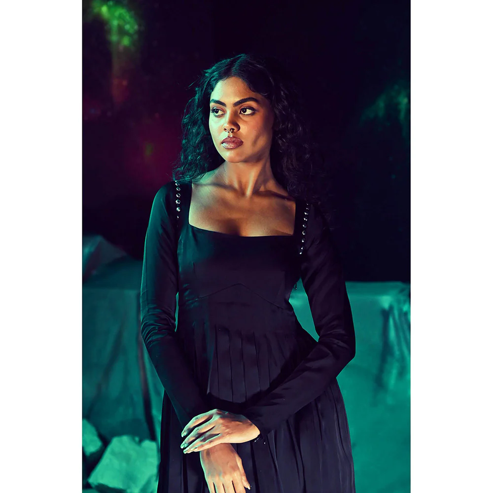 Baise Gaba Black Tishya Solid Dress - Image 4