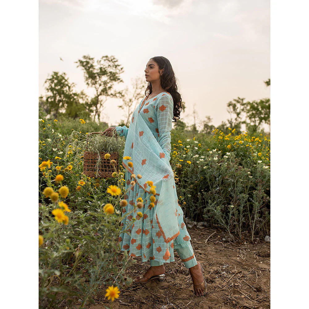 Baise Gaba Blue Camelia Anarkali - Image 3