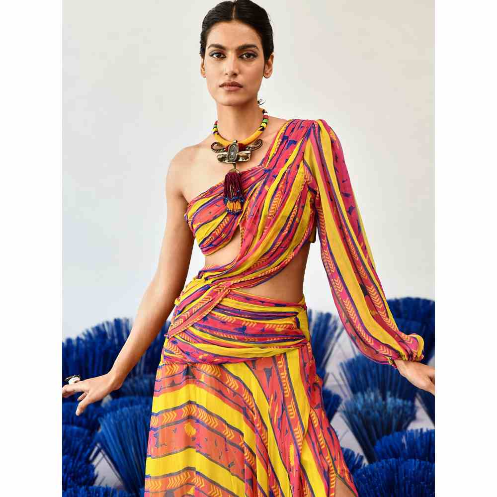 Baise Gaba La Printed Maxi Dress in Yellow Color - Image 6