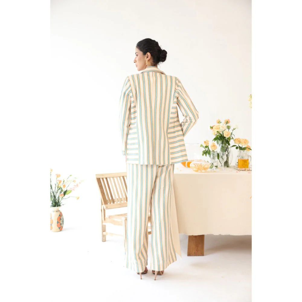 Baise Gaba Off White Stripe Print Halo Pants - Image 3