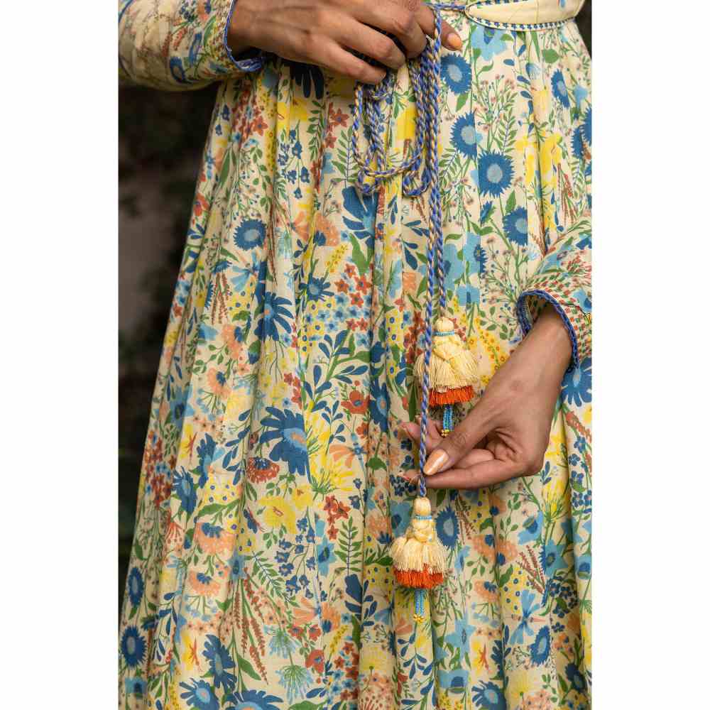 Baise Gaba Savanna Anarkali And Koti - Yellow (Set of 2) - Image 7