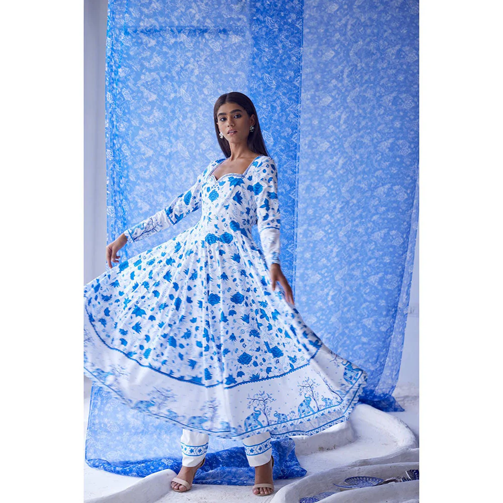 Baise Gaba White Nirad Anarkali Kurta - Image 2