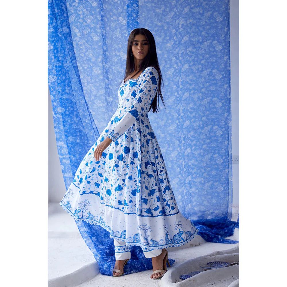 Baise Gaba White Nirad Anarkali Kurta - Image 6