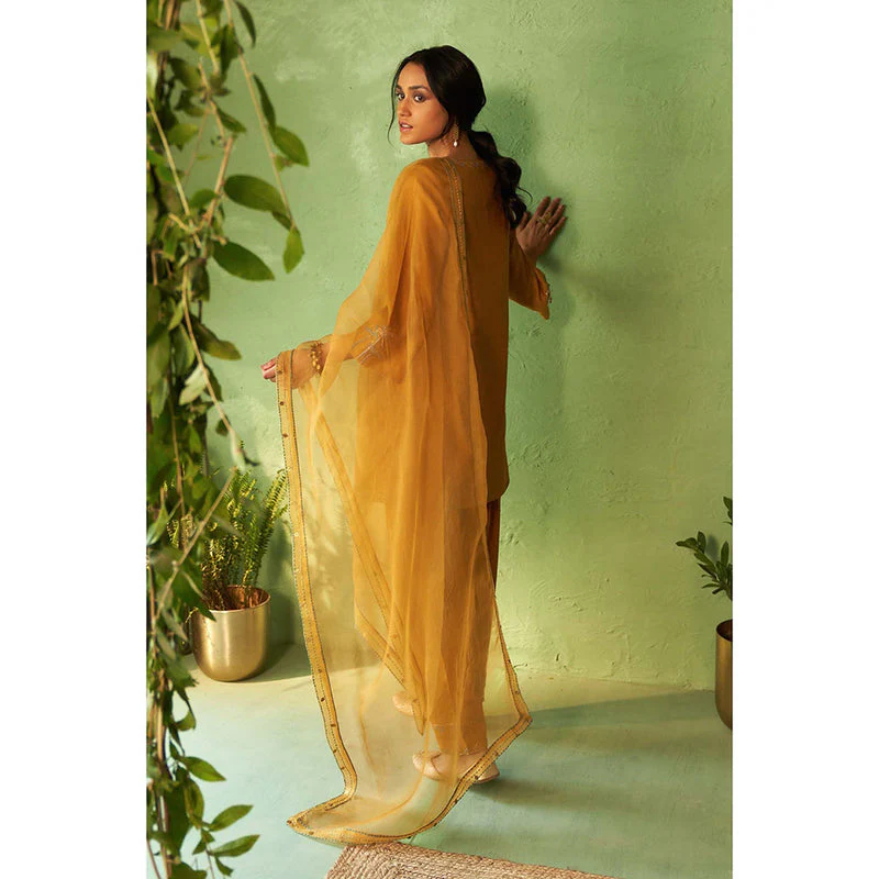Charkhee Mustard Kinaara Short Kurti with Salwar and Dupatta - Image 7
