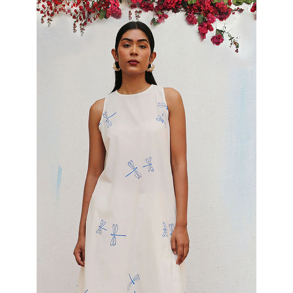 Chidiyaa Bogainvillea Suvi Block Printed Cotton Kurta & Palazzo (Set of 2) - Image 4
