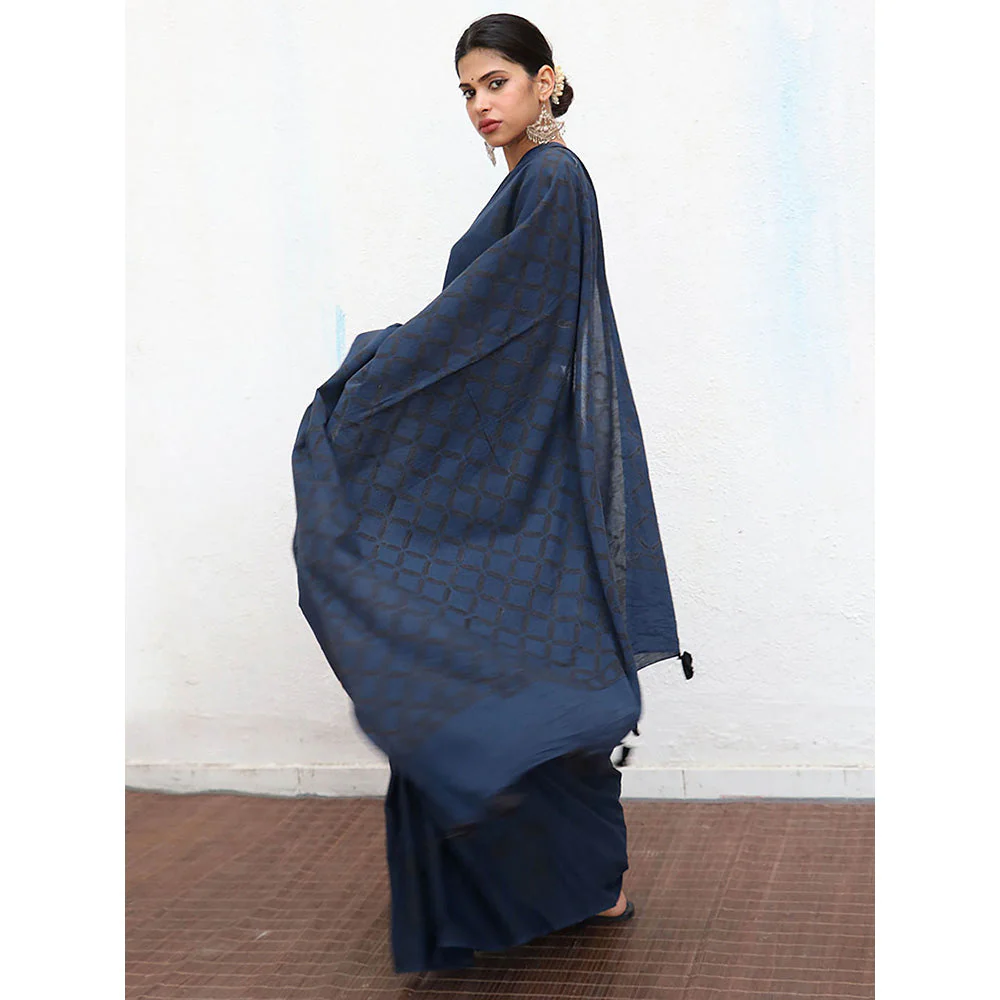 Chidiyaa Nomad Msafiri Cotton Saree with Unstitched Blouse - Image 2