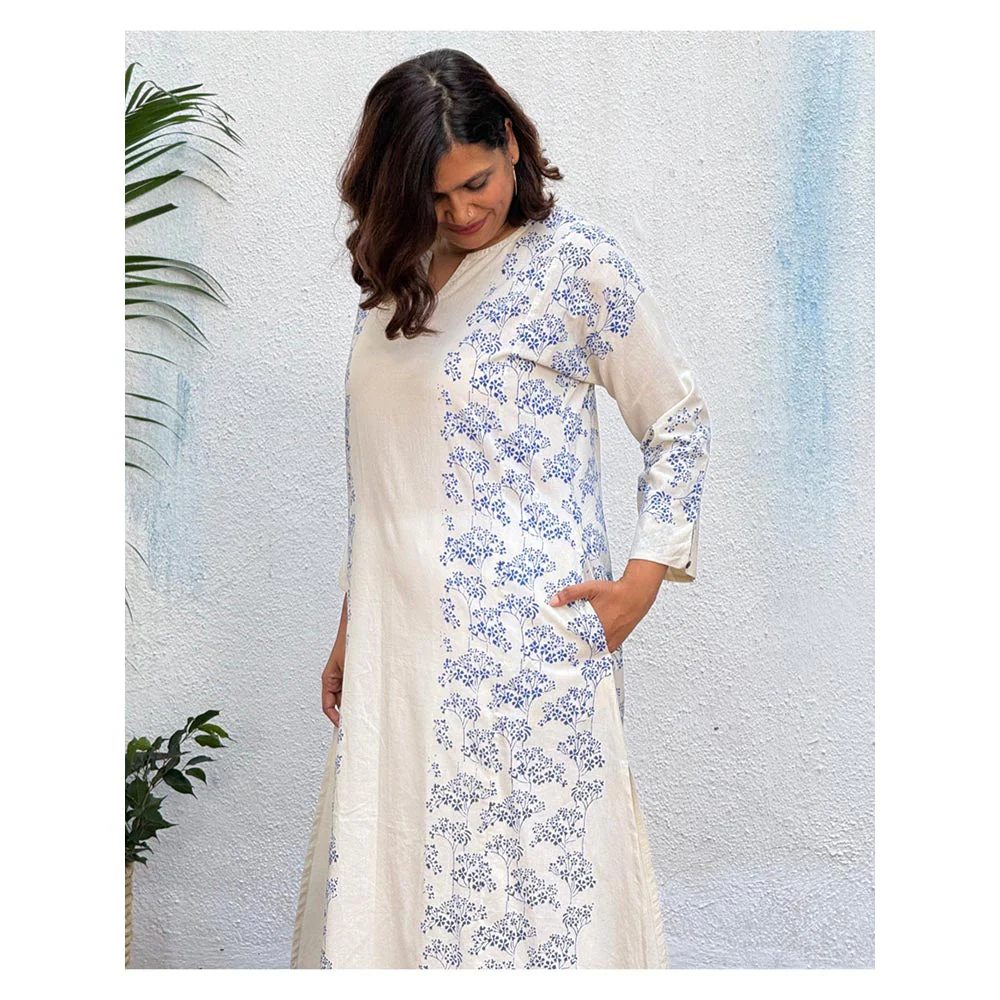 Chidiyaa Satabdi Block Printed Cotton Kurta - Image 2