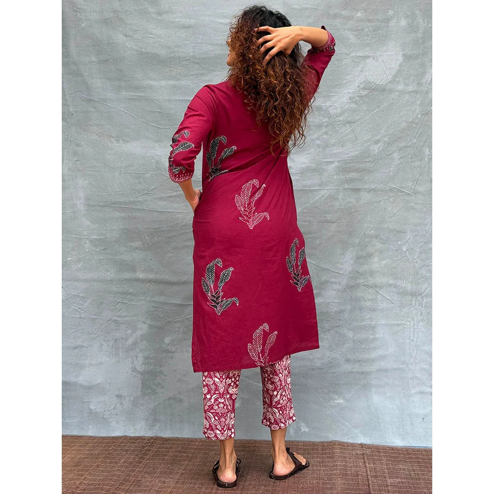 Chidiyaa Soil Earth's Pulse Block Printed Cotton Kurta - Image 3