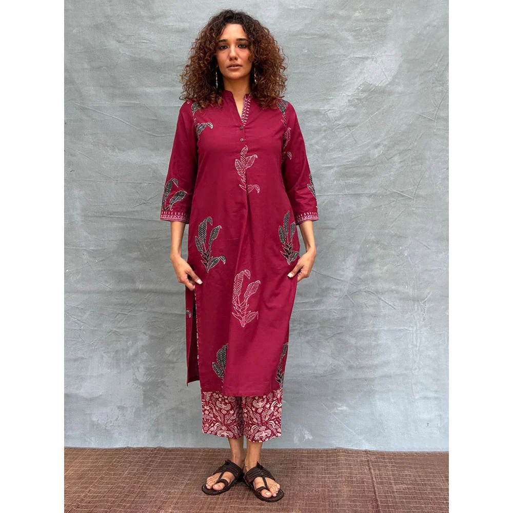 Chidiyaa Soil Earth's Pulse Block Printed Cotton Kurta - Image 4