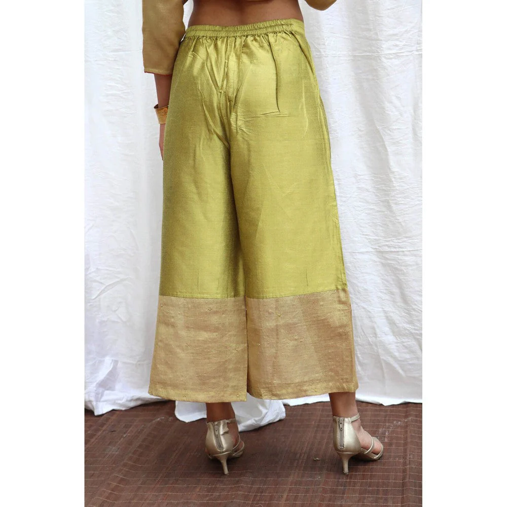 Chidiyaa Swetambhara Handwoven Cotton Zari Kurta & Palazzo (Set of 2) - Image 6