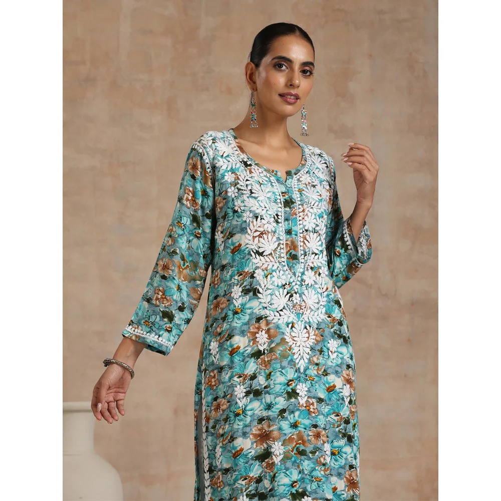Chikankari Printed Long Kurta - Image 4