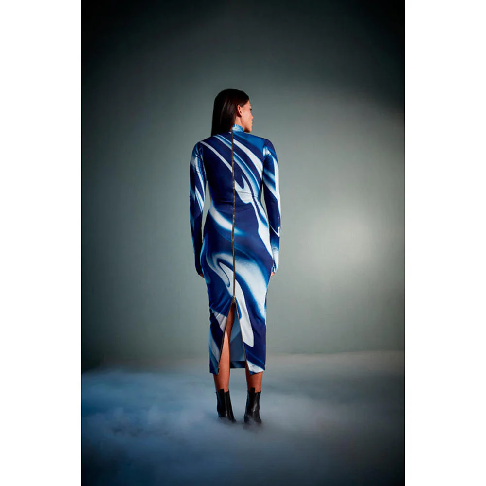 CILVR Sublimation Print Bodycon Midi Dress - Image 2