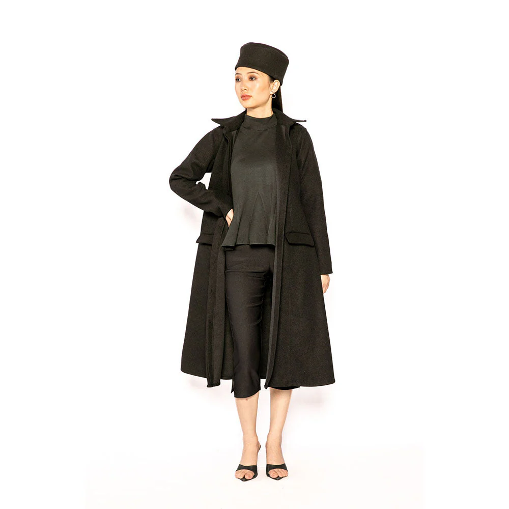 Contemponari Black Solid Full Sleeves Trojan Top - Image 6
