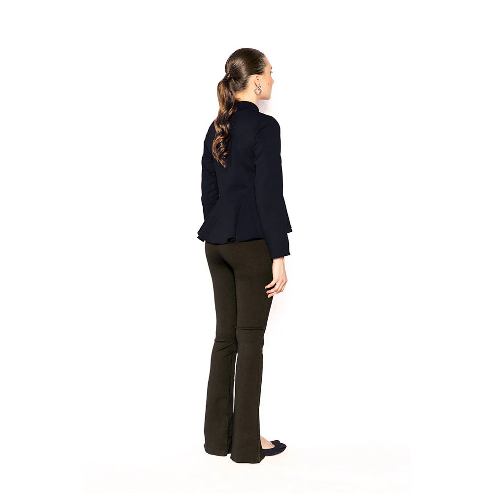 Contemponari Navy Blue Solid Full Sleeves Trojan Top - Image 5