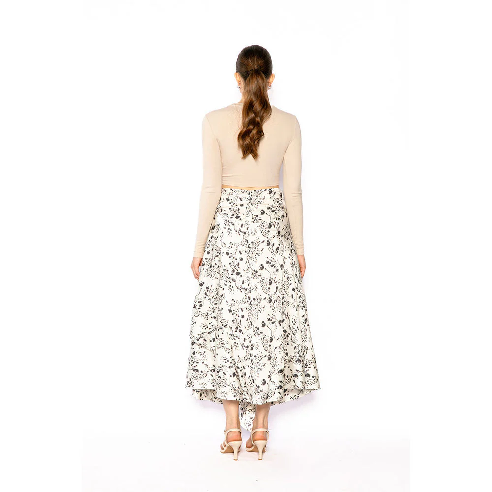 Contemponari Women Lycra Printed White Skirt - Image 4