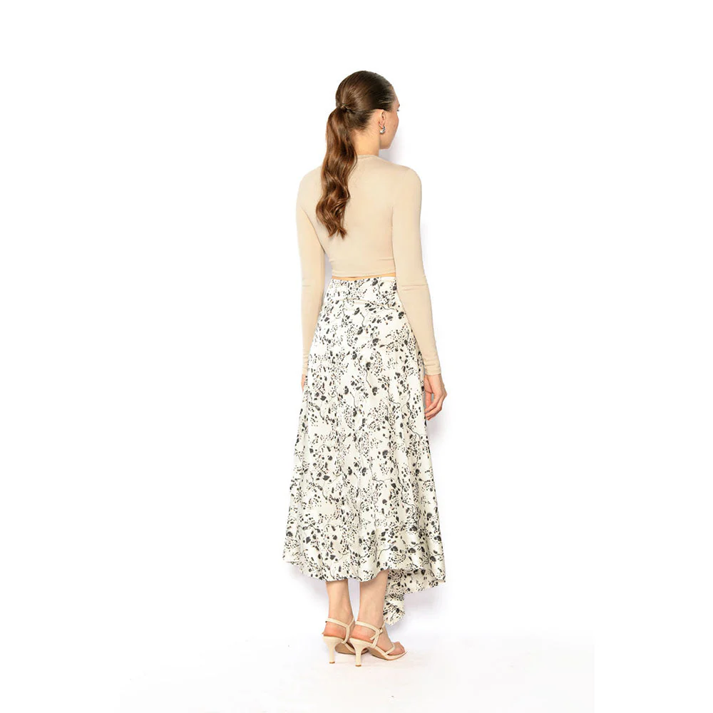 Contemponari Women Lycra Printed White Skirt - Image 5