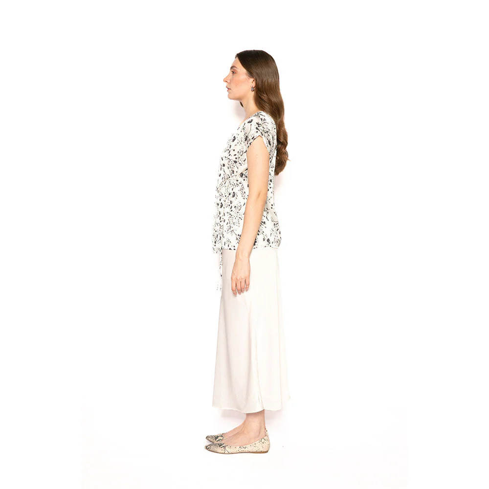 Contemponari Women Lycra Printed White Top - Image 3