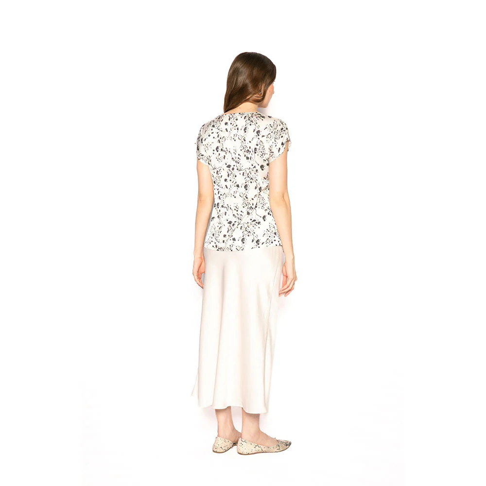 Contemponari Women Lycra Printed White Top - Image 4