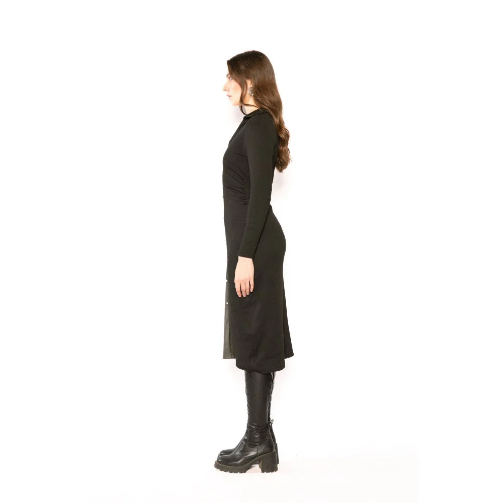 Contemponari Womens Helen Solid Black Dress - Image 3