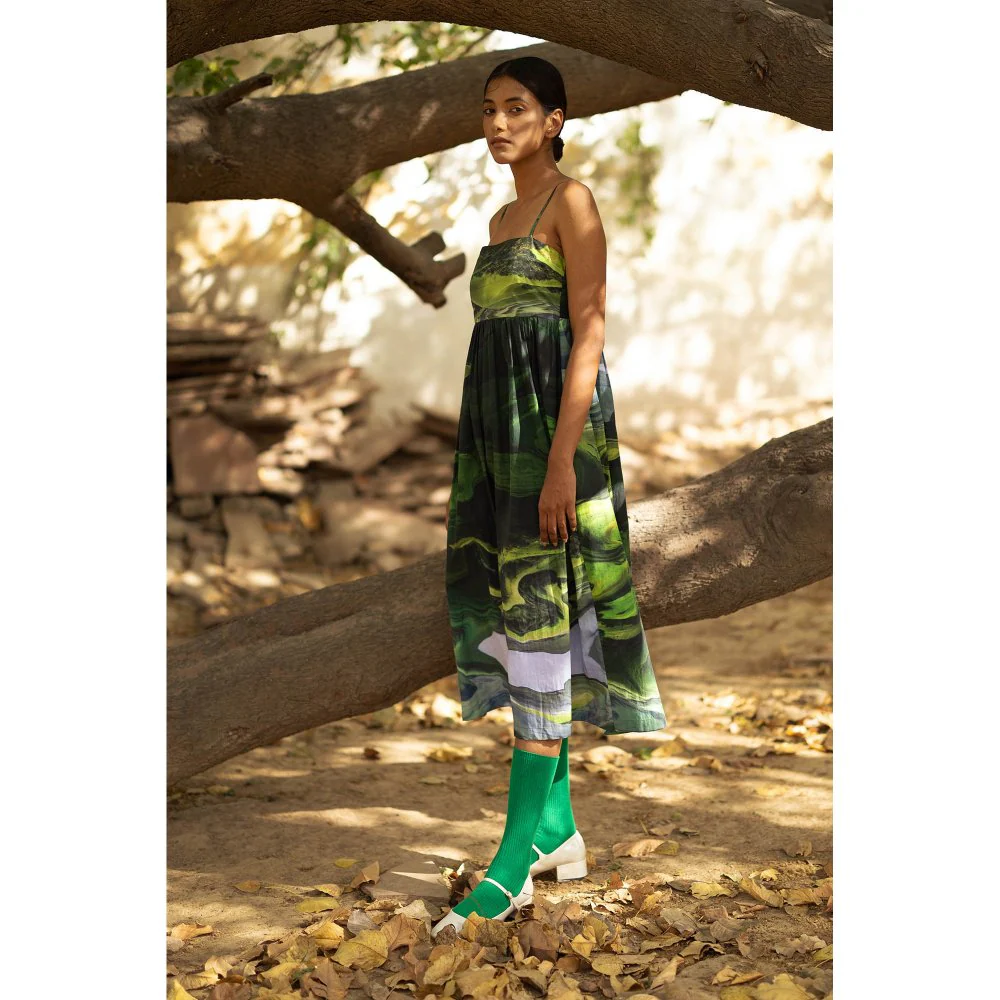 Doodlage Ella Green Dress - Image 3