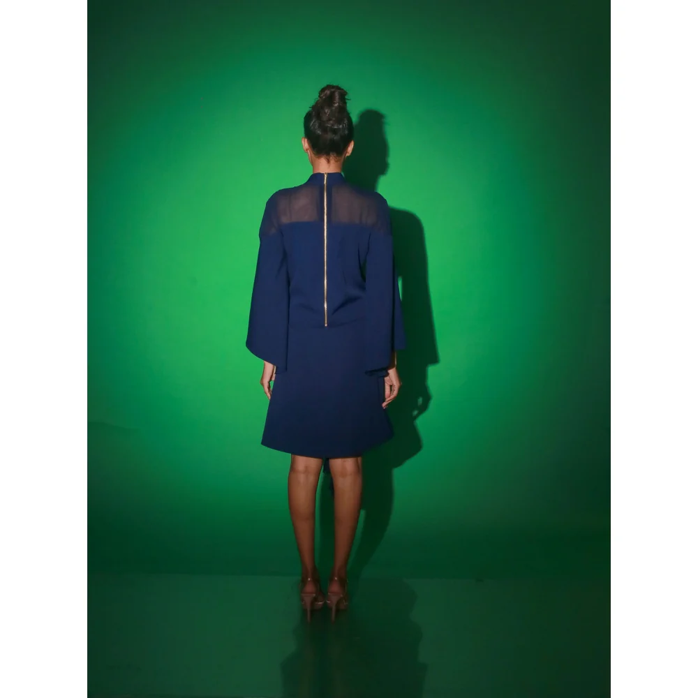 Echke Blue Solid Skirt With Top (Set of 2) - Image 3