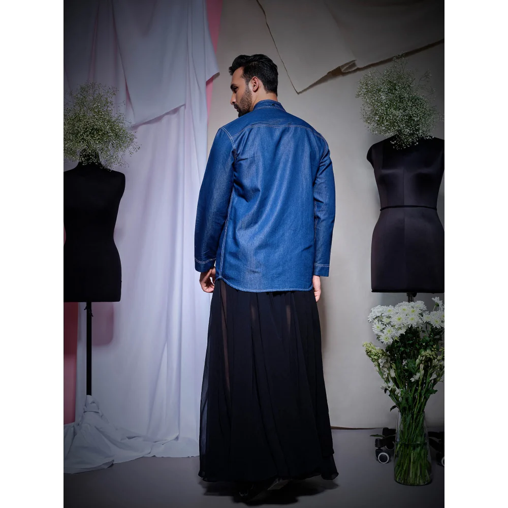 Echke Denim Shirt With Thick Blue Stitching - Image 2