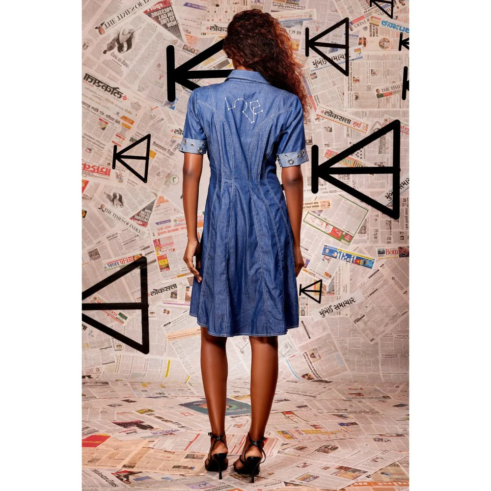 Echke Denim Short Dress - Image 2