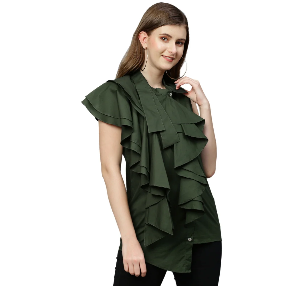 Echke Extended Collar and Frill Top - Image 2