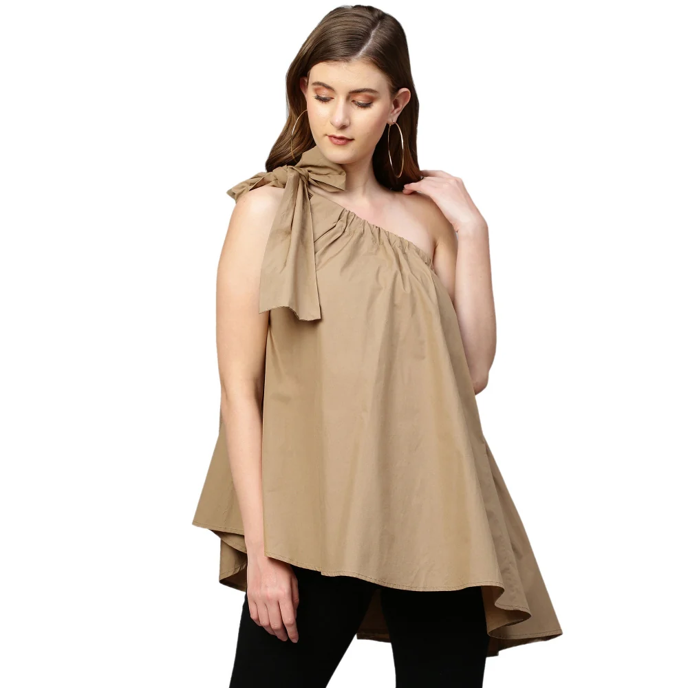 Echke One Shoulder Tie-Up Top - Image 2