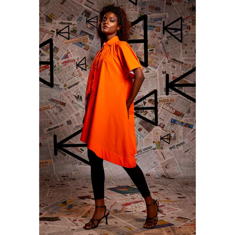 Echke Orange Asymmetrical Top - Image 3