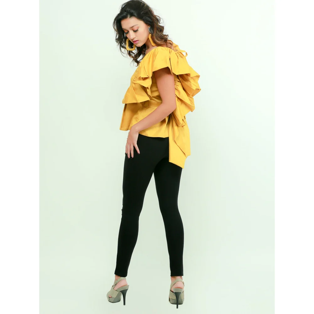 Echke Top With Ruffles And Tie-Up Back - Image 3
