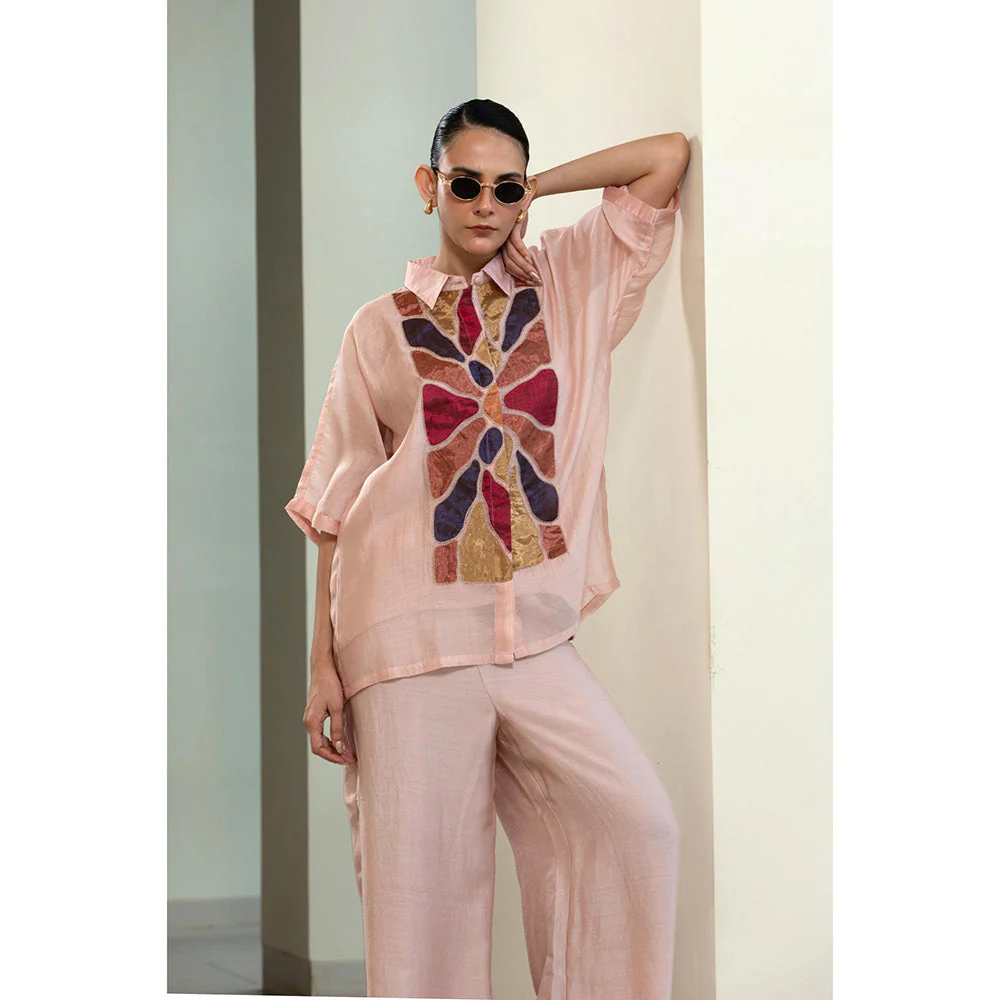 EEDA Full Patch Shirt With Slip - Beige