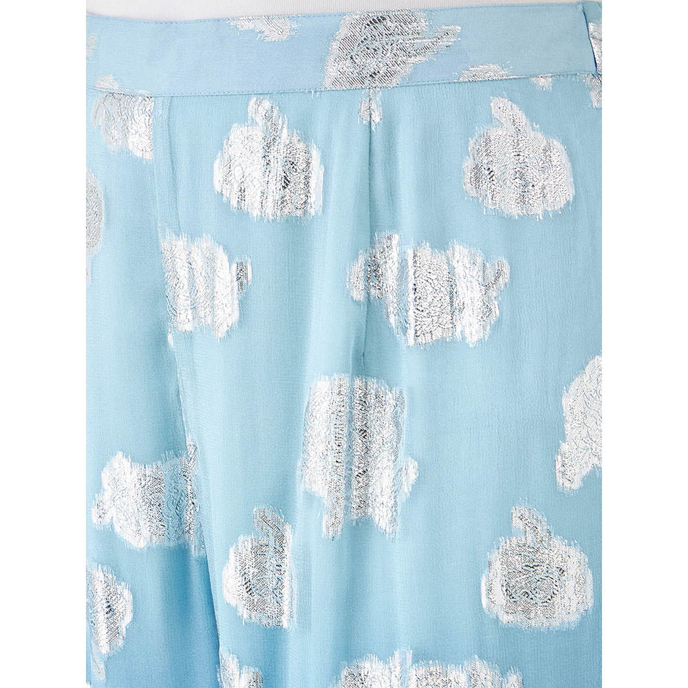 First Resort by Ramola Bachchan Blue Ombre Lurex Straight Pant - Image 5