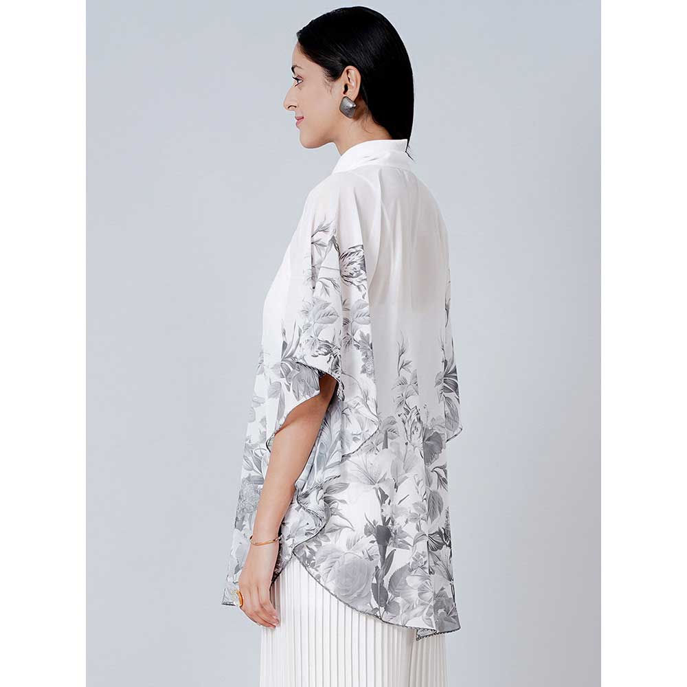 First Resort by Ramola Bachchan Grey Floral Top - Image 5