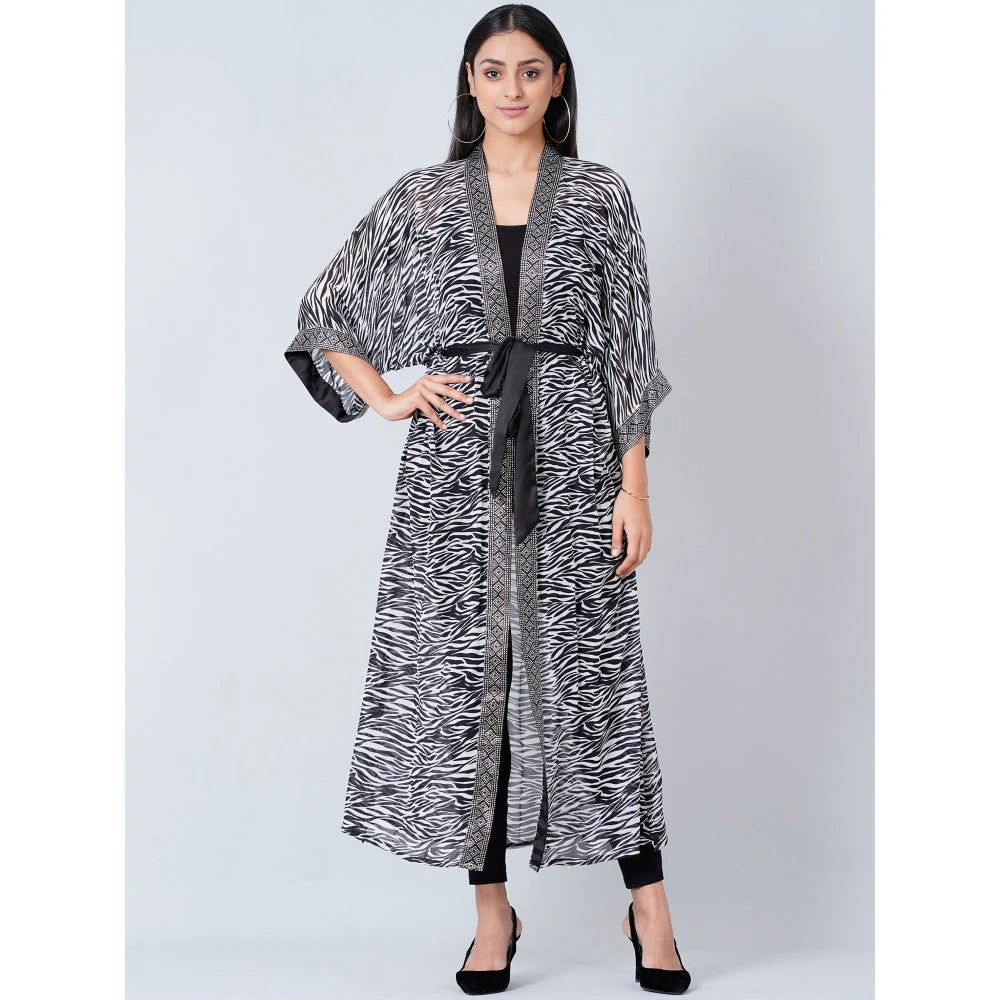 First Resort by Ramola Bachchan Grey Zebra Print Cover-Up (Set of 2) - Image 2