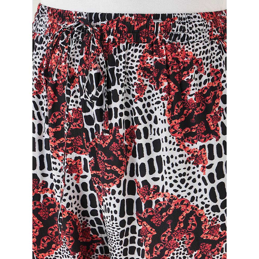 First Resort by Ramola Bachchan Red Baroque Animal Print Palazzo - Image 5