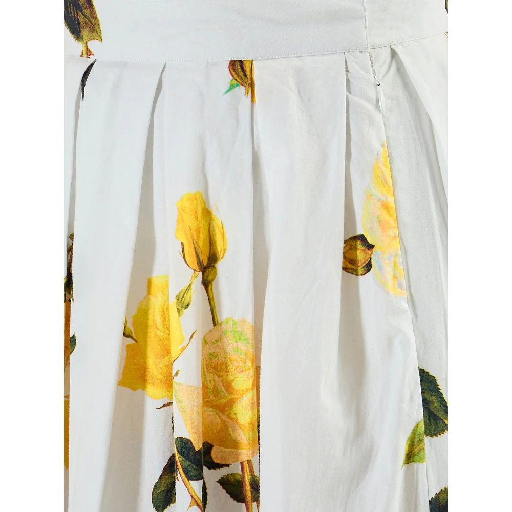 First Resort by Ramola Bachchan White And Yellow Floral Long Skirt - Image 5