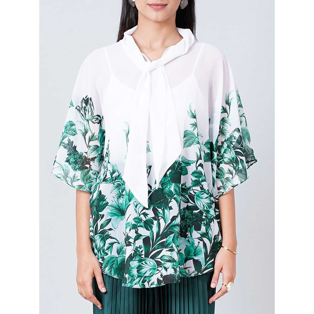 First Resort by Ramola Bachchan White Floral Top - Image 4