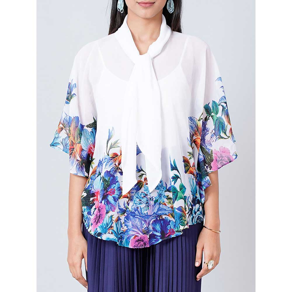 First Resort by Ramola Bachchan White Floral Top - Image 5