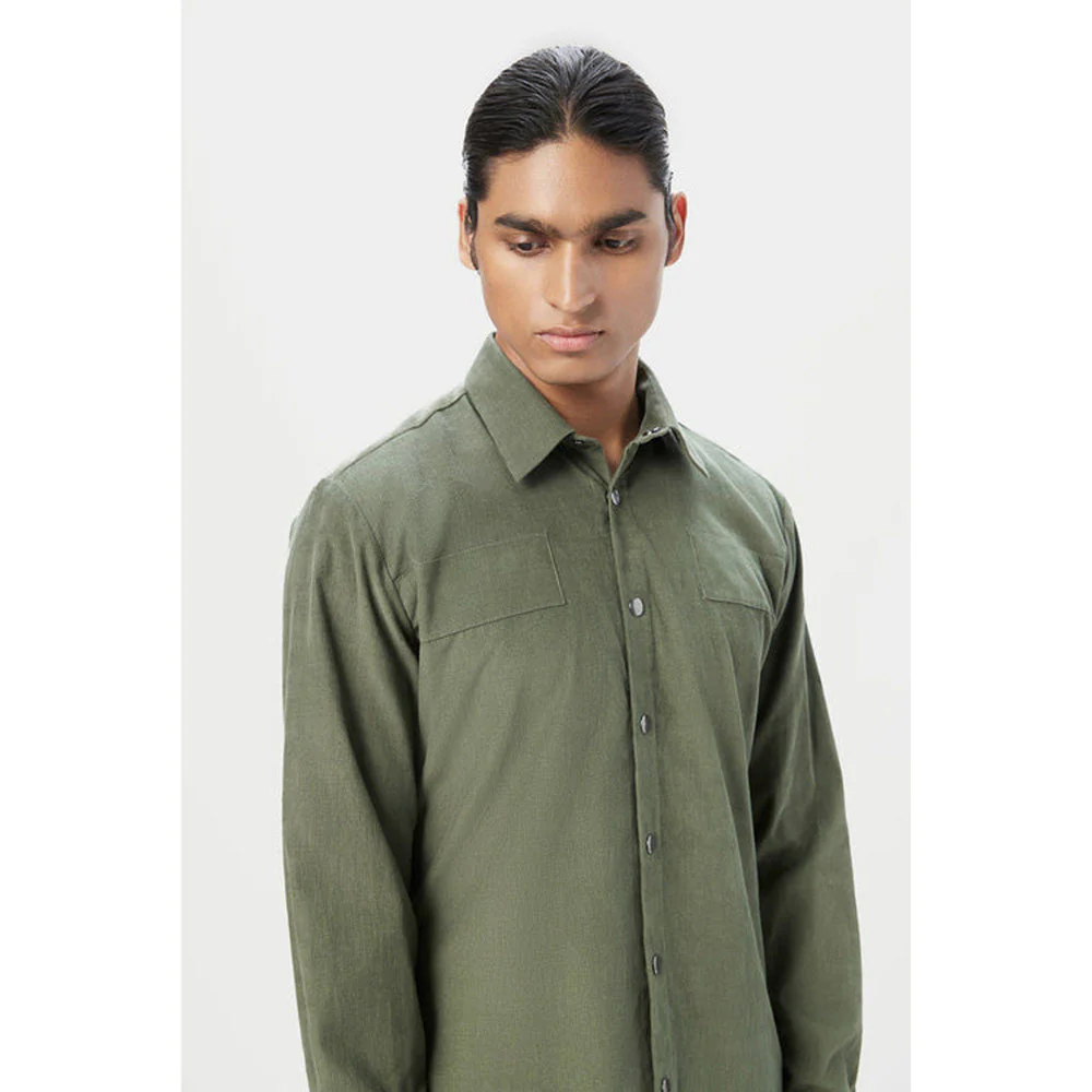 Genes Lecoanet Hemant Classic Fit Button-Up Shirt With Detailed Seam Construction - Image 5
